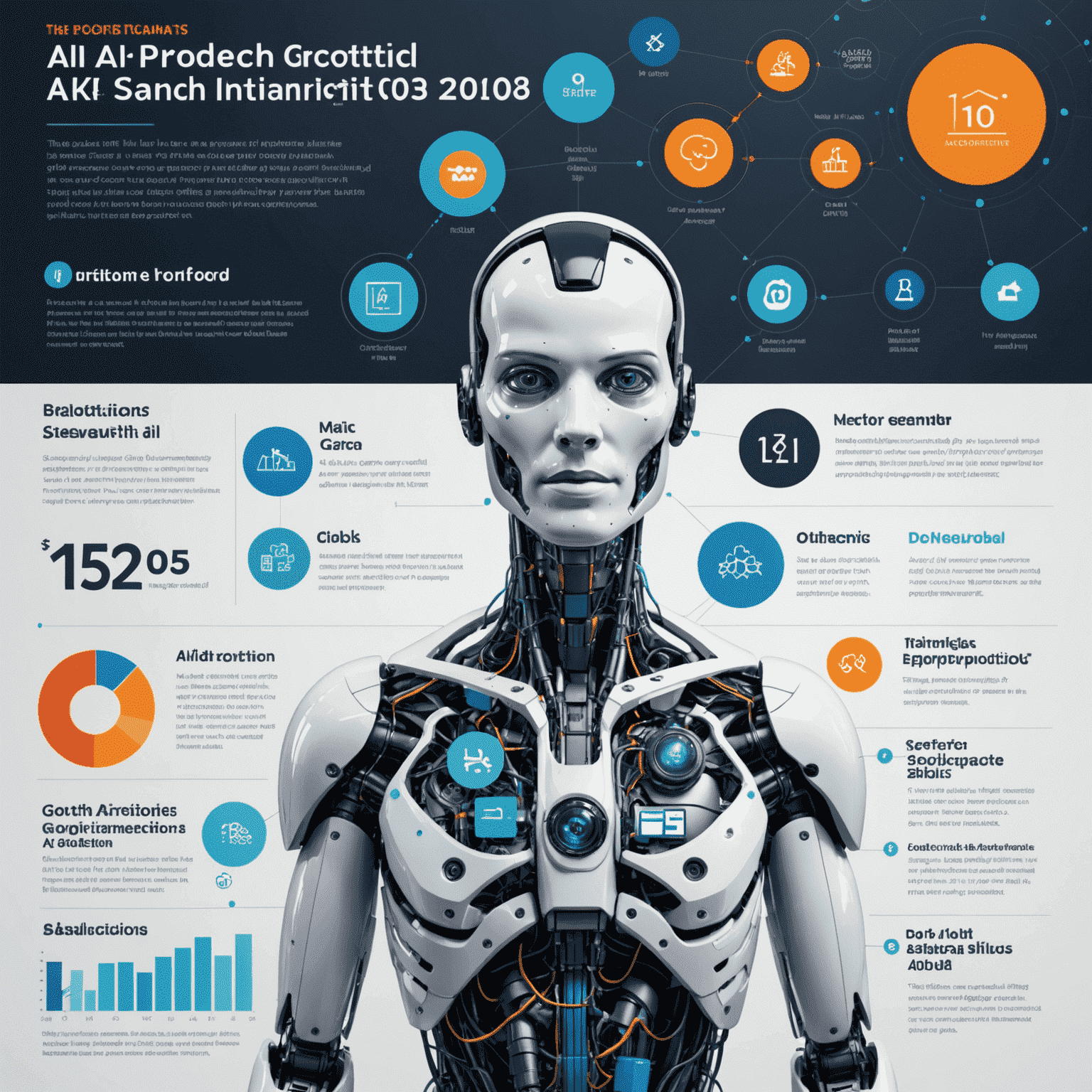 Infografika przedstawiająca prognozowany wzrost zastosowań AI w różnych sektorach IT do 2030 roku